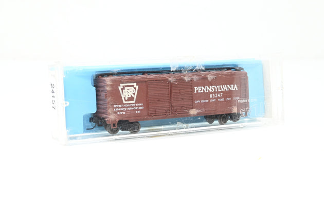 Atlas N Gauge 2286 Pennsylvania Railroad Brown 40ft Double Door Box Car No.83247 - Boxed