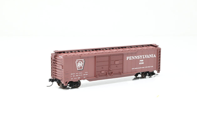 Atlas N Gauge 36053 Pennsylvania Railroad Brown 50ft Double Door Box Car No.85280 - Boxed