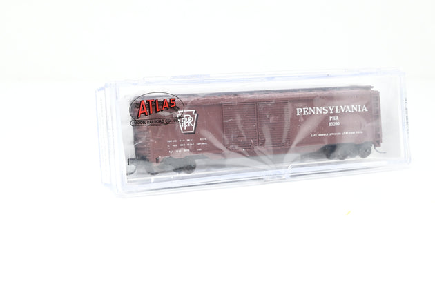 Atlas N Gauge 36053 Pennsylvania Railroad Brown 50ft Double Door Box Car No.85280 - Boxed