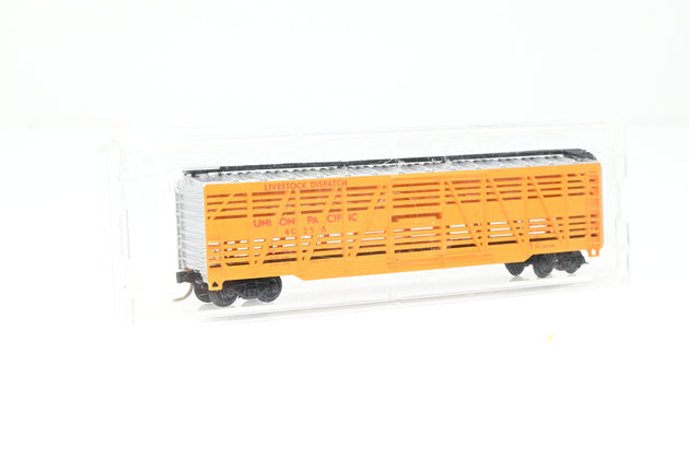 Atlas N Gauge 3543 Union Pacific Yellow 50ft Single Door Stock Car No.40256 - Boxed