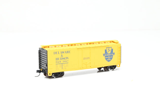 Atlas N Gauge 33104 Delaware & Hudson Yellow 40ft Plug Door Box Car No.20067 - Boxed