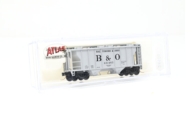 Atlas N Gauge 5820 B&O Grey 2-Bay Hopper Car No.631463 - Split from Pack, Boxed