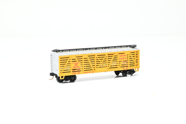 Atlas N Gauge 2411 Union Pacific Yellow 40ft Wood Stock Car No.291259 - Boxed