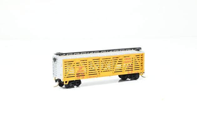 Atlas N Gauge 2411 Union Pacific Yellow 40ft Wood Stock Car No.291259 - Boxed