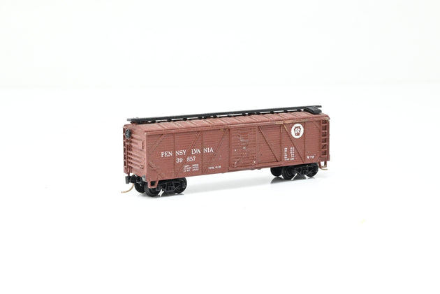 Atlas N Gauge 2363 Pennsylvania Railroad Brown 40ft Single Door Box Car No.39857 - Boxed