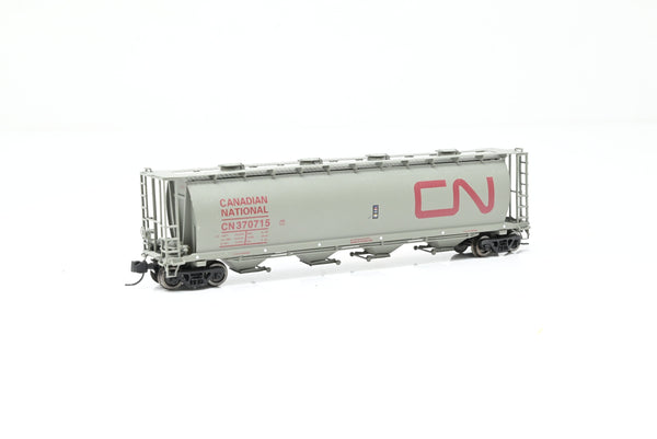 Intermountain N Gauge 65225-12 Canadian National Rainbow Cylindrical Covered Hopper Car w/ Round Hatch No.370715 - Boxed