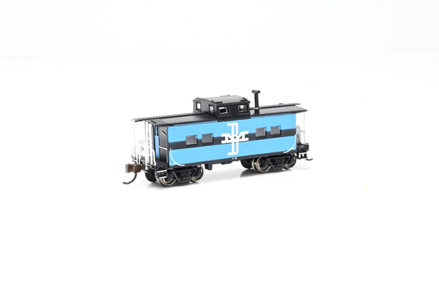 Bachmann N Gauge 16860 Boston & Maine Blue Northeast Steel Caboose No.C91 - Boxed
