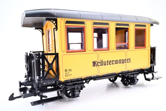LGB G Gauge 3407 4 Wheel Krauterwagerl Bottle Train Car Yellow No.34 - Boxed