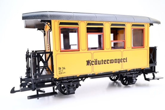 LGB G Gauge 3407 4 Wheel Krauterwagerl Bottle Train Car Yellow No.34 - Boxed