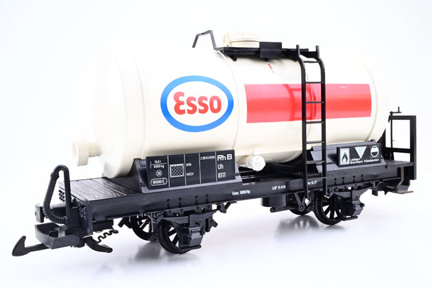 LGB G Gauge 4040E G Tank Wagon W/Brake Plaform Esso White No.8111 - Boxed