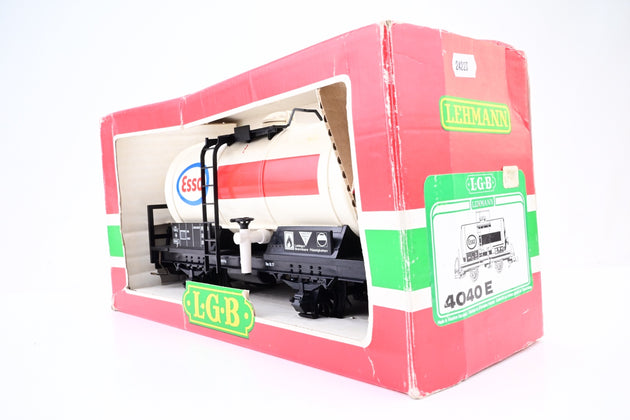 LGB G Gauge 4040E G Tank Wagon W/Brake Plaform Esso White No.8111 - Boxed