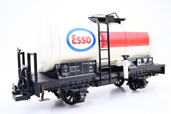 LGB G Gauge 4040E G Tank Wagon W/Brake Plaform Esso White No.8111 - Boxed