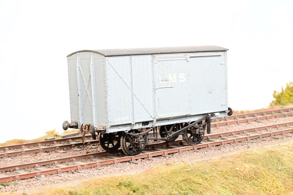 Kit Built O Gauge LMS Grey Sliding Door Covered Goods Van No.291859 - Unboxed