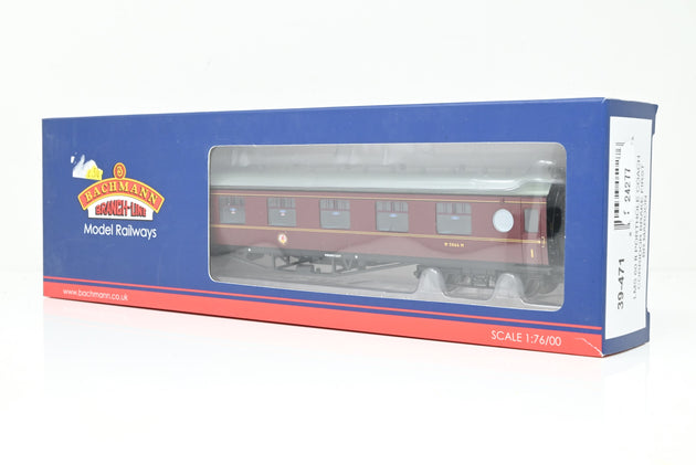 Bachmann OO Gauge 39-471 LMS 60ft Porthole Coach Corridor Brake First BR Maroon No.M5066M - Boxed