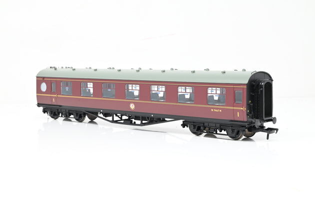 Bachmann OO Gauge 39-476 LMS 60ft Porthole Coach Open Vestibule First BR Maroon No.M7467M - Boxed