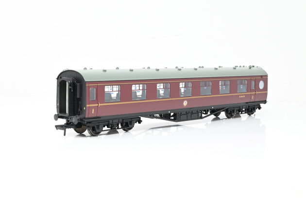 Bachmann OO Gauge 39-476 LMS 60ft Porthole Coach Open Vestibule First BR Maroon No.M7467M - Boxed
