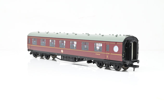Bachmann OO Gauge 39-476 LMS 60ft Porthole Coach Open Vestibule First BR Maroon No.M7467M - Boxed