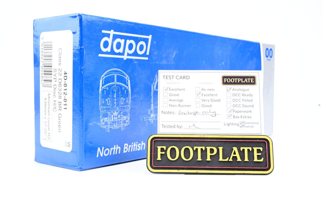 Dapol OO Gauge 4D-012-011 BR Green Late Crest w/ SYP & Disc Headcode Class 22 No.D6328 - Boxed
