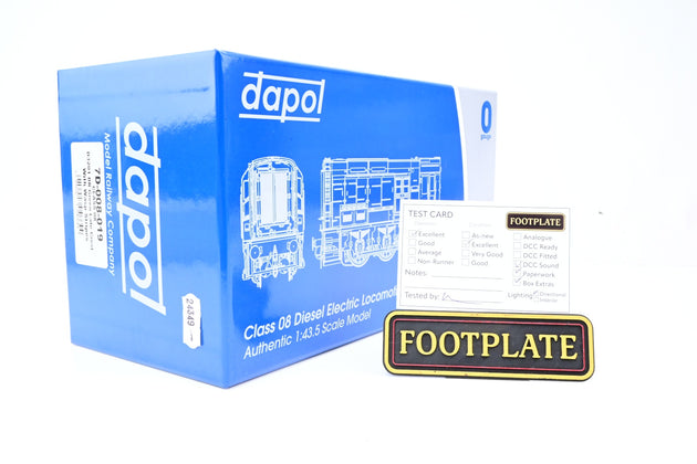 Dapol O Gauge 7D-008-019 BR Green Class 08 Diesel Shunter No.D3201 - DCC Sound, Boxed