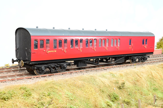 Kit Built O Gauge Rake of 4 BR Crimson GWR Suburban Coaches