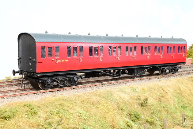 Kit Built O Gauge Rake of 4 BR Crimson GWR Suburban Coaches