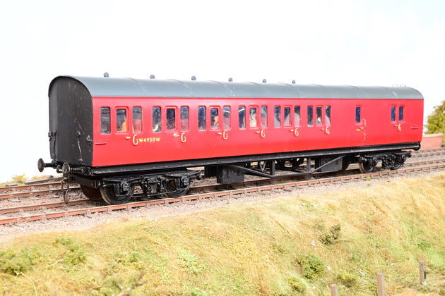 Kit Built O Gauge Rake of 4 BR Crimson GWR Suburban Coaches