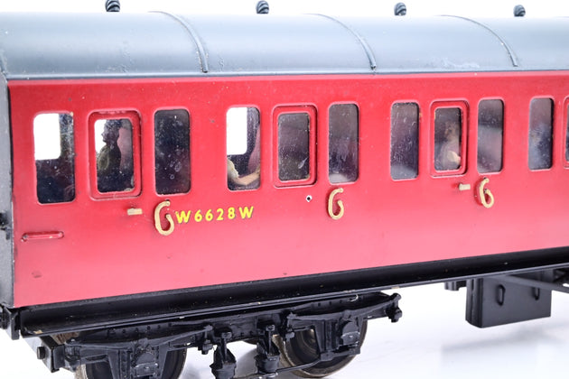 Kit Built O Gauge Rake of 4 BR Crimson GWR Suburban Coaches