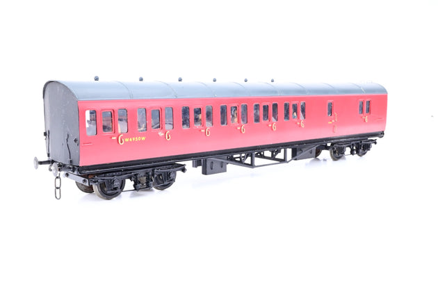 Kit Built O Gauge Rake of 4 BR Crimson GWR Suburban Coaches