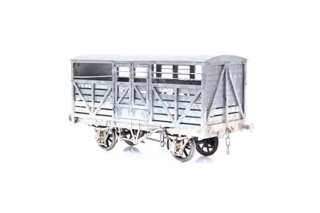 Kit Built O Gauge LMS Grey 8T Cattle Wagon No.14540 - Weathered, Aftermarket Box