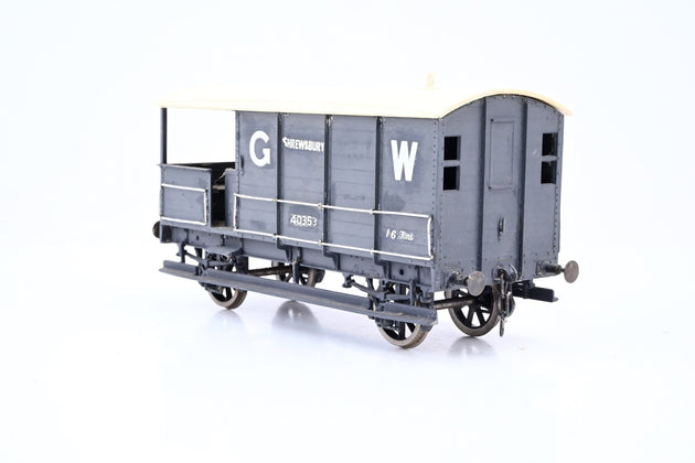 Kit Built O Gauge GWR Grey 16T Toad Brake Van 'Shrewsbury' No.40353 - Unboxed