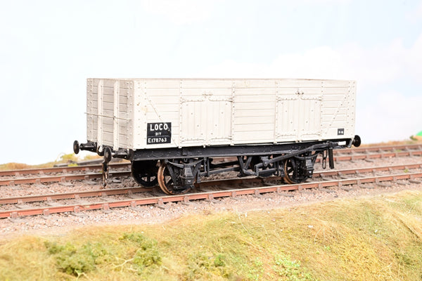 Kit Built O Gauge BR Grey ex-NE 21T Wooden Loco Coal Wagon No.E178763 - Weathered, Aftermarket Box