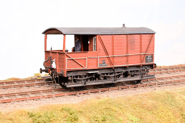 Kit Built O Gauge BR Bauxite 25T Brake Van No.W56831 - Weathered, Aftermarket Box