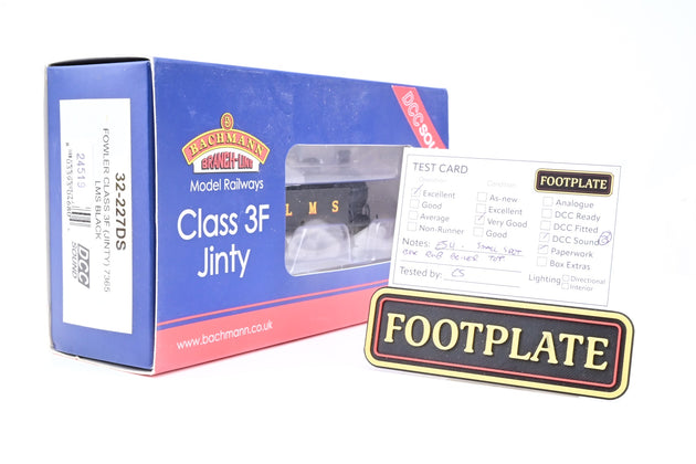 Bachmann OO Gauge 32-227DS Fowler Class 3F (Jinty) LMS Black No.7365 - DCC Sound, Boxed