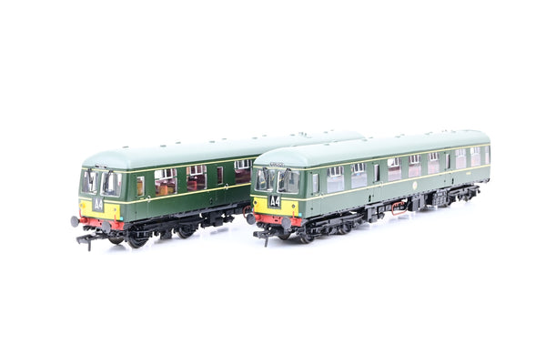 Bachmann OO Gauge 31-537 Class 105 DMU Power Twn BR Green w/ Half Yellow Ends No.M50812, M50779 - Boxed