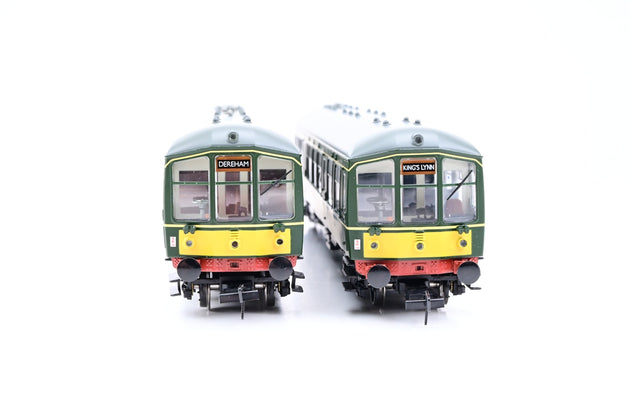 Bachmann OO Gauge 32-515 Derby Lightweight Two Car DMU BR Green w/ Yellow Warning Panel No.E29260, E29044