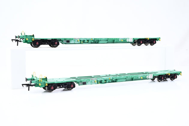 Bachmann OO Gauge 37-303 Twin Pack of EWS Intermodal Bogie Wagons w/ 45ft 'ASDA' Containers No.33704938523-6 - Boxed