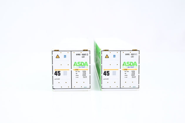 Bachmann OO Gauge 37-303 Twin Pack of EWS Intermodal Bogie Wagons w/ 45ft 'ASDA' Containers No.33704938523-6 - Boxed