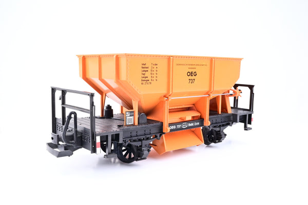 LGB G Gauge 4041 OEG Ballastwagen Orange Hopper Wagon #737 - Unboxed