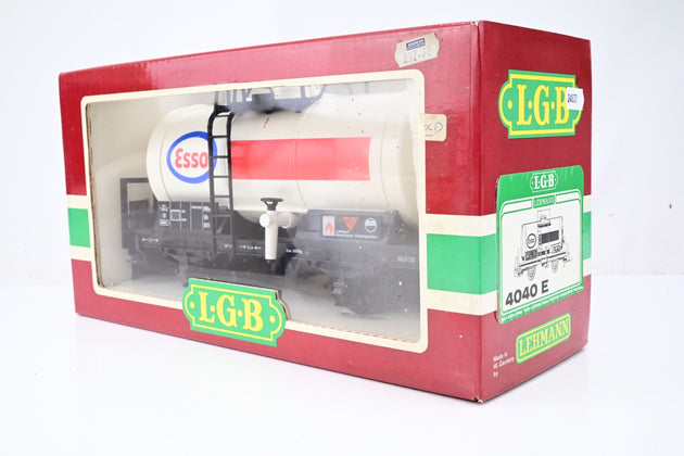 LGB G Gauge 4040E Esso RhB Tank Wagon w/ Brake Plaform No.8111 - Boxed