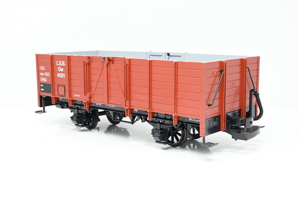 LGB G Gauge 4021 Brown 4-Wheel High-Sided Gondola Open Wagon No.Ow 4021 - Boxed