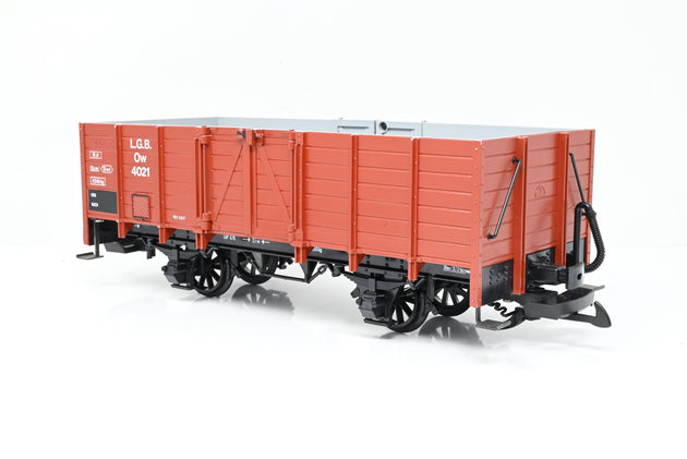 LGB G Gauge 4021 Brown 4-Wheel High-Sided Gondola Open Wagon No.Ow 4021 - Boxed