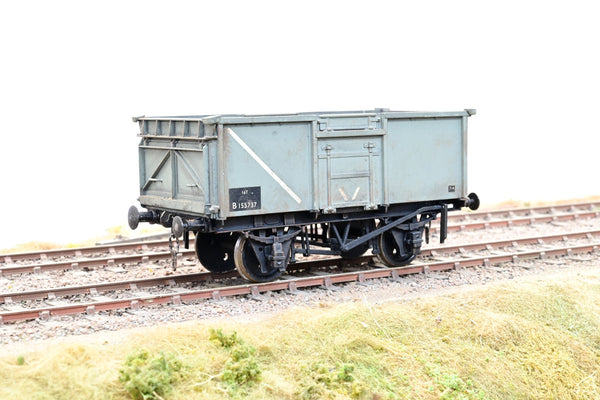 Kit Built O Gauge BR Grey 16T Steel Mineral Wagon No.B155737 - Weathered, Unboxed