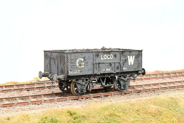 Kit Built O Gauge GWR Grey 10T Steel Mineral Wagon No.32546 - Weathered, Unboxed