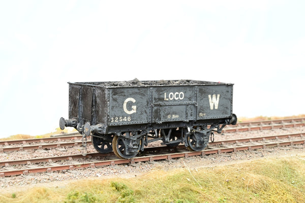 Kit Built O Gauge GWR Grey 10T Steel Mineral Wagon No.32546 - Weathered, Unboxed