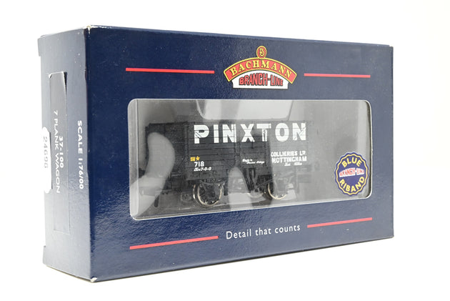 Bachmann OO Gauge 37-100 7 Plank Wagon 'Pinxton Collieries Ltd' No.718 - Boxed