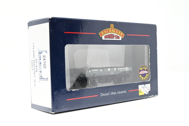 Bachmann OO Gauge 37-475 1 Plank Wagon L.M.S. Grey No.209346 - Boxed