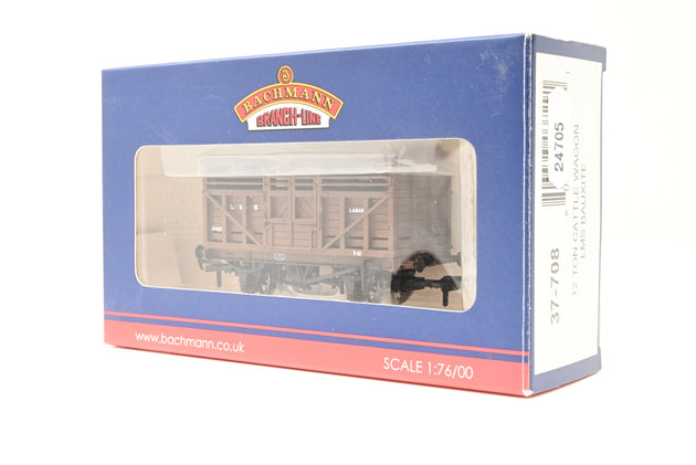 Bachmann OO Gauge 37-708 12 Ton Cattle Wagon LMS Bauxite No.214878 - Boxed