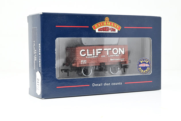 Bachmann OO Gauge 37-100 'Clifton' 7-Plank Open Wagon No.2121 - Boxed