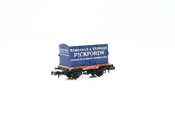 Graham Farish N Gauge 377-330 BR Bauxite Conflat A w/ 'Pickfords' BD Container No.B708016 - Boxed