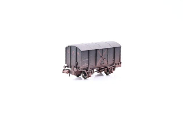 Dapol N Gauge 2F-013-022 GWR Black Gunpowder Van No.W105736 - Factory Weathered, Boxed
